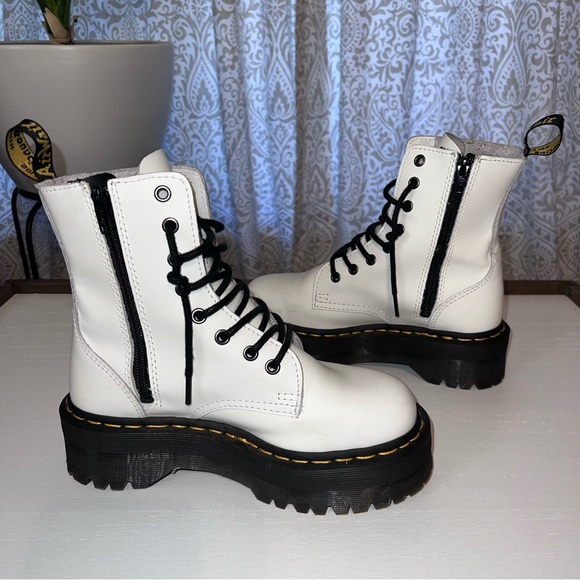Dr. Martens White Jadon Platform Boots - Picture 7 of 8